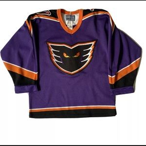 BAUER Lehigh Valley Phantoms Purple Blank Team Jersey Boy L/XL Rare